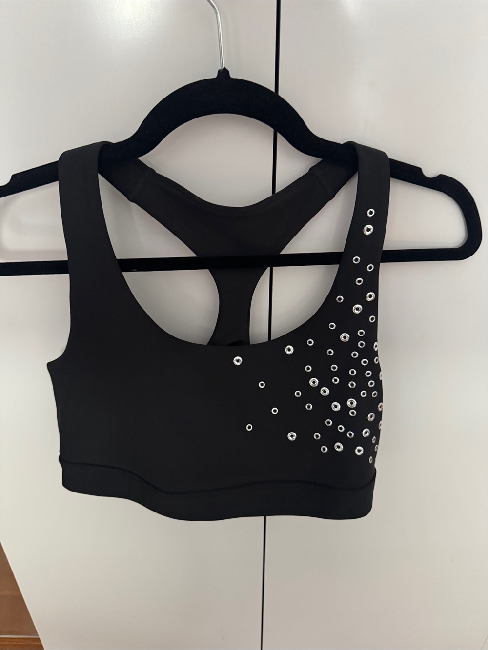 SoulCycle Sports Bra with Silver Eyelets